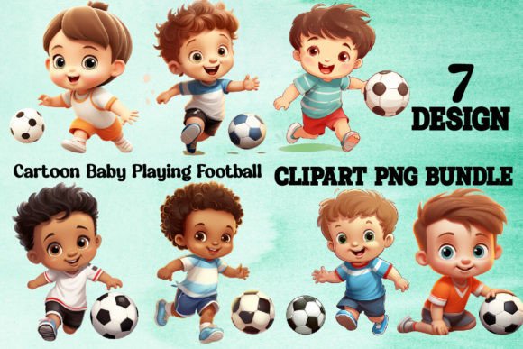 Download Cartoon Baby Playing Football Clipart - Baby playing Collection